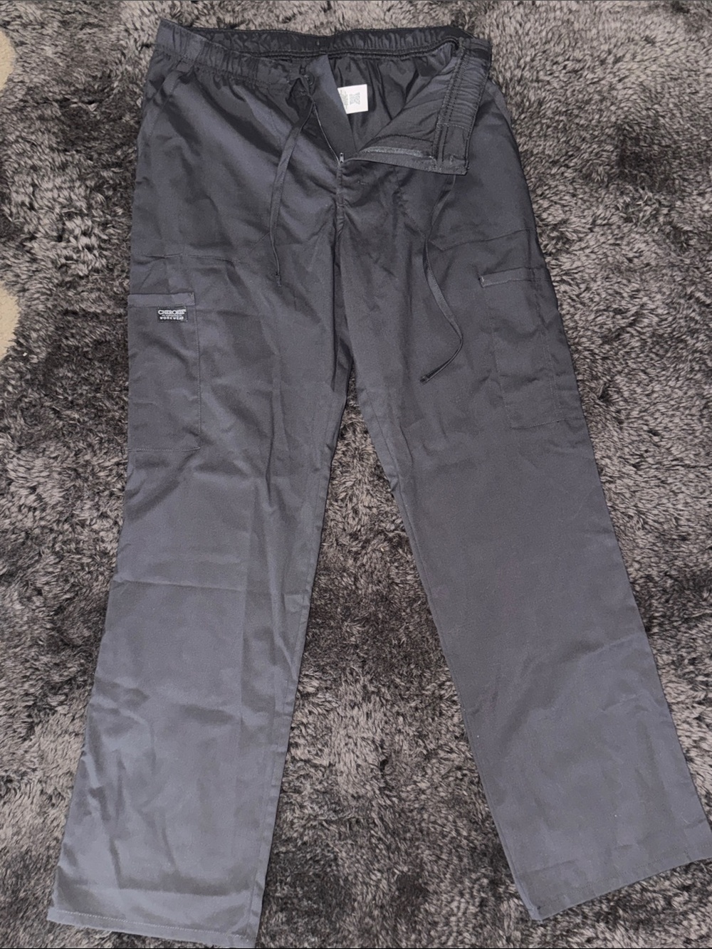 Black Cargo Scrub Pants